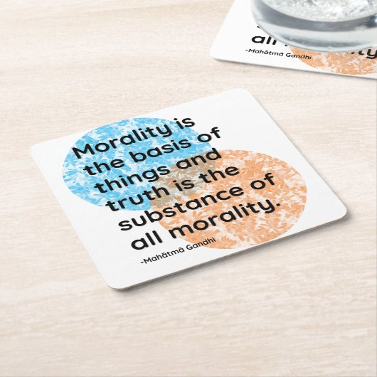 Mahatma Gandhi Morality Quotes Rechteckiger Pappuntersetzer (angewinkelt)