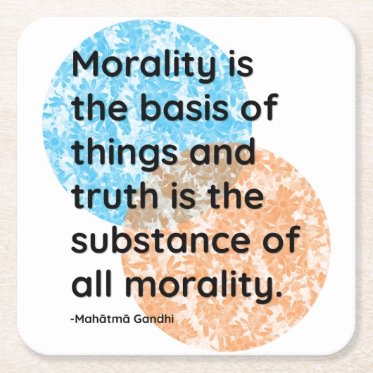 Mahatma Gandhi Morality Quotes Rechteckiger Pappuntersetzer (Vorderseite)