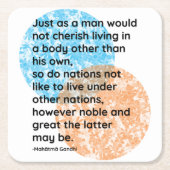Mahatma Gandhi Nation Quotes Rechteckiger Pappuntersetzer (Vorderseite)