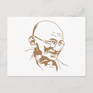 Mahatma Gandhi Portrait Postcard Postkarte
