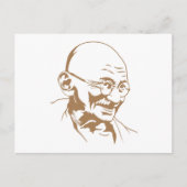 Mahatma Gandhi Portrait Postcard Postkarte (Vorderseite)