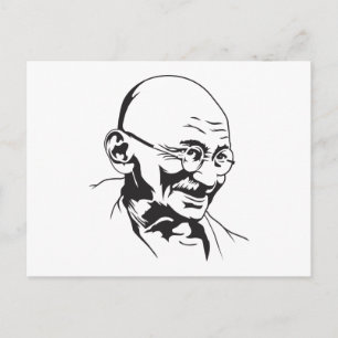 Mahatma Gandhi Portrait Postcard Postkarte