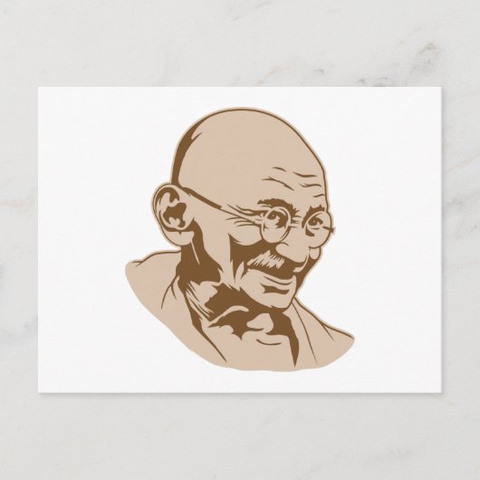Mahatma Gandhi Portrait Postcard Postkarte (Vorderseite)