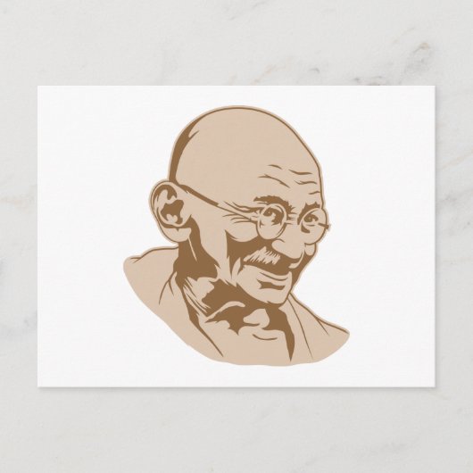 Mahatma Gandhi Portrait Postcard Postkarte (Vorderseite)