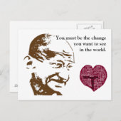 Mahatma Gandhi Postkarte (Vorne/Hinten)
