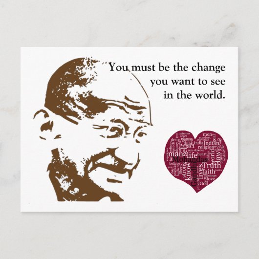 Mahatma Gandhi Postkarte (Vorderseite)