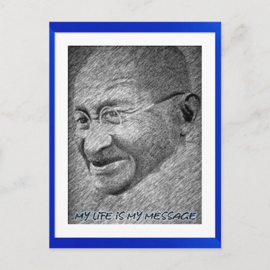 Mahatma Gandhi Postkarte (Vorderseite)