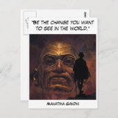 Mahatma Gandhi Postkarte (Vorne/Hinten)