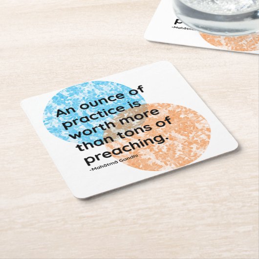 Mahatma Gandhi Practice Quotes Rechteckiger Pappuntersetzer (angewinkelt)