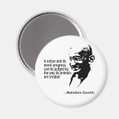 Mahatma Gandhi - Tierrechte Magnet (Vorderseite/Rückseite)