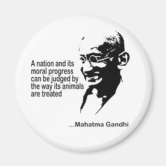 Mahatma Gandhi - Tierrechte Magnet (Vorne)