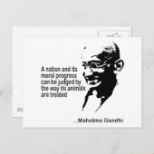 Mahatma Gandhi - Tierrechte Postkarte (Vorne/Hinten)