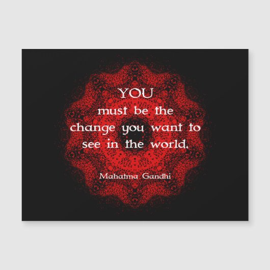 Mahatma Gandhi Wisdom Sprichwort über Maßnahmen Magnetkarte (Vorderseite)