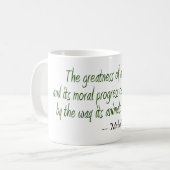Mahatma Gandhi Zitat Kaffeetasse (Vorderseite Links)