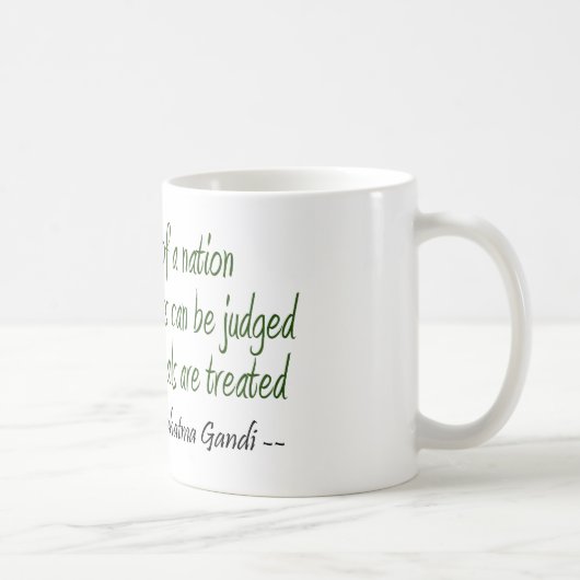 Mahatma Gandhi Zitat Kaffeetasse (Rechts)