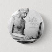 Mahatma Gandhi Zitat, Minderheit von Eins, Wahrhei Button (Vorderseite)