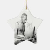 Mahatma Gandhi Zitat, Minderheit von Eins, Wahrhei Keramik Ornament (Rechts)