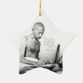 Mahatma Gandhi Zitat, Minderheit von Eins, Wahrhei Keramik Ornament (Vorne)