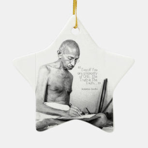 Mahatma Gandhi Zitat, Minderheit von Eins, Wahrhei Keramik Ornament