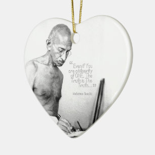 Mahatma Gandhi Zitat, Minderheit von Eins, Wahrhei Keramikornament