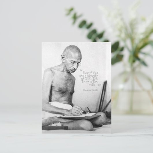 Mahatma Gandhi Zitat, Minderheit von Eins, Wahrhei Postkarte (Stehend Vorderseite)