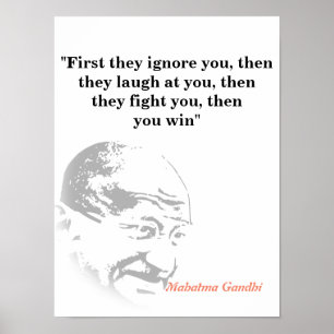 Mahatma Gandhi Zitat zum Sieg Poster