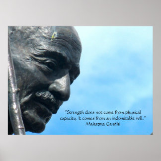 Mahatma Gandhi - Zitat zur Stärke Poster
