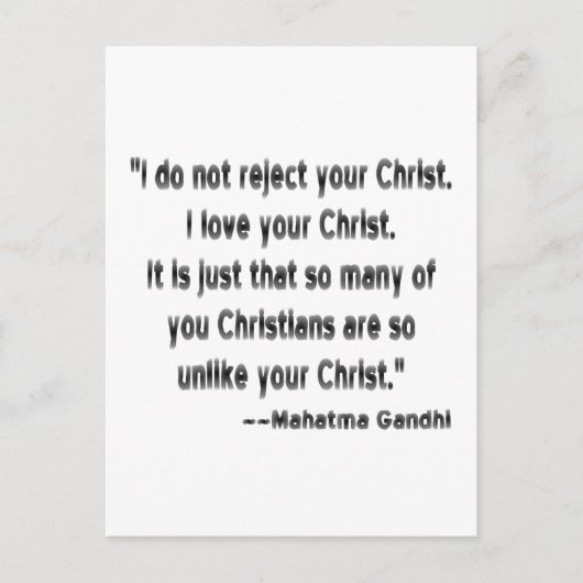 Mahatma Gandhi zu den Christen Postkarte (Vorderseite)