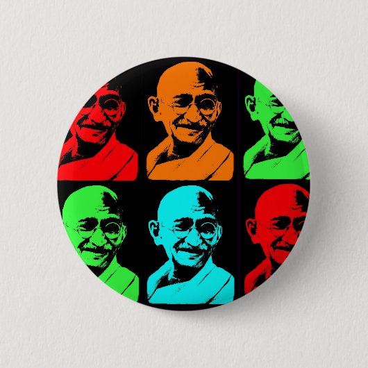 Mahatma- Gandhicollage Button (Vorderseite)