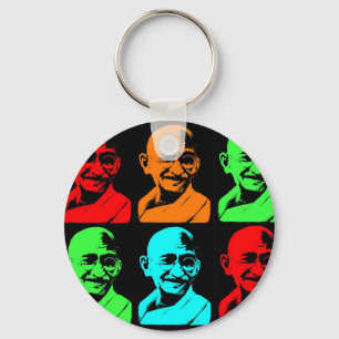 Mahatma- Gandhicollage Schlüsselanhänger