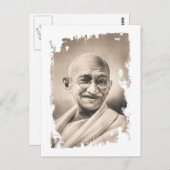 Mahatma- Gandhigeschenk Postkarte (Vorne/Hinten)