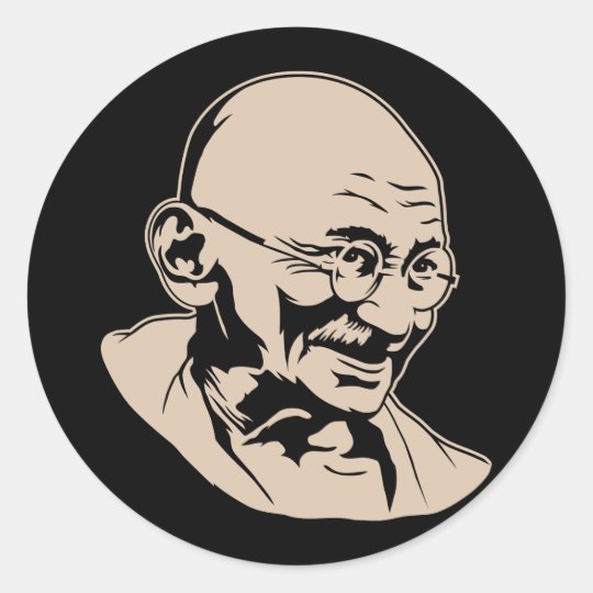 Mahatma- Gandhiporträt-Aufkleber Runder Aufkleber
