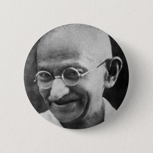 Mahatma- Gandhiporträt-Fotografie Button (Vorderseite)