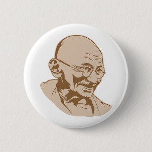 Mahatma- Gandhiporträt-Knopf Button