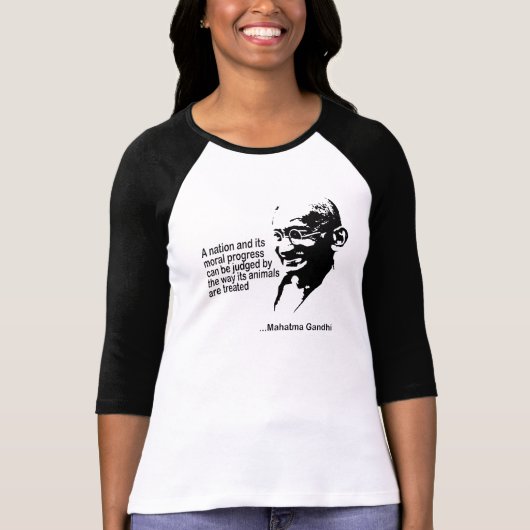 Mahatma Gandhitierrecht-Damen T-Shirt (Vorderseite)