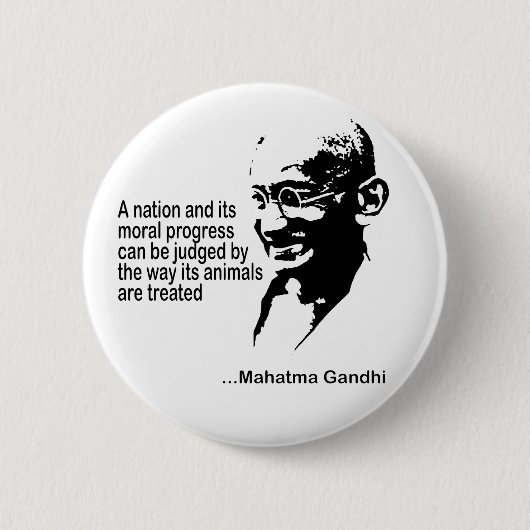 Mahatma Gandhitierrechte Button (Vorderseite)