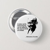 Mahatma Gandhitierrechte Button (Vorne & Hinten)