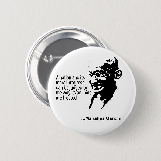 Mahatma Gandhitierrechte Button (Vorne & Hinten)