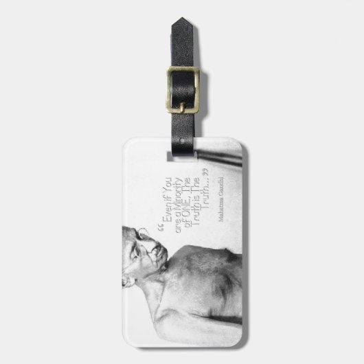 Mahatma- Gandhizitat, Minderheit von einer, Gepäckanhänger (Vorderseite vertikal)