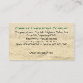 Mähdrescherfahrerhaus und -Lieferwagen Visitenkarte (Rückseite)