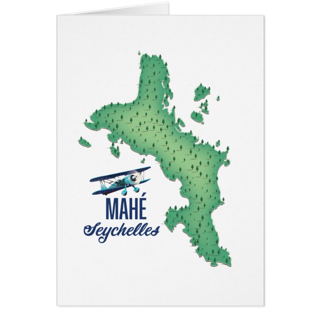 Mahé, Seychellen Vintage Karte (Vorne)
