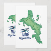 Mahé, Seychellen Vintage Karte (Vorne/Hinten)