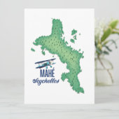 Mahé, Seychellen Vintage Karte (Stehend Vorderseite)