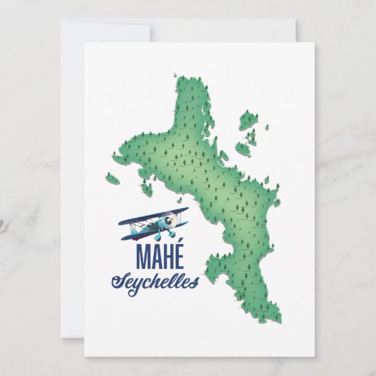 Mahé, Seychellen Vintage Karte (Vorderseite)
