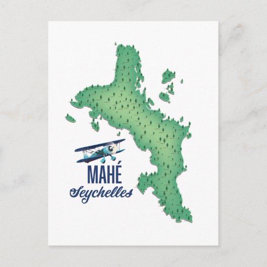 Mahé, Seychellen Vintage Karte (Vorderseite)
