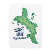 Mahé, Seychellen Vintage Karte Magnet (Vertikal)