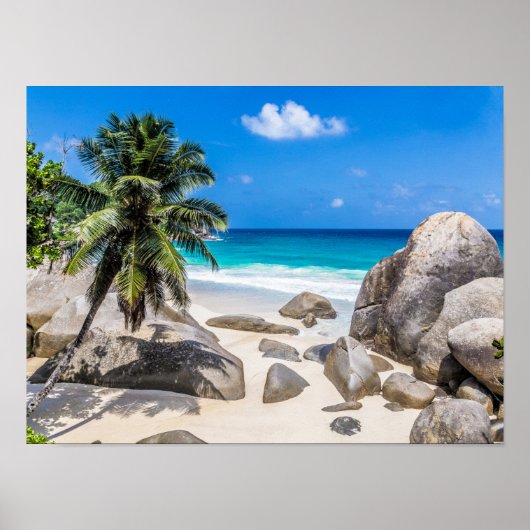 Mahe Seychelles Carana Beach Geschenk Poster (Vorne)
