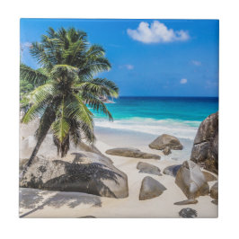 Mahe Seychelles Carana Beach Geschenkposter Fliese