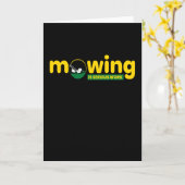 Mähen ist ein seriöser Rasengarten Karte (Gelbe Blume)