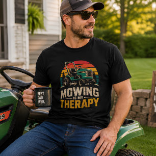 Mähen ist meine Therapie Vintage-Rasenmäher T-Shirt